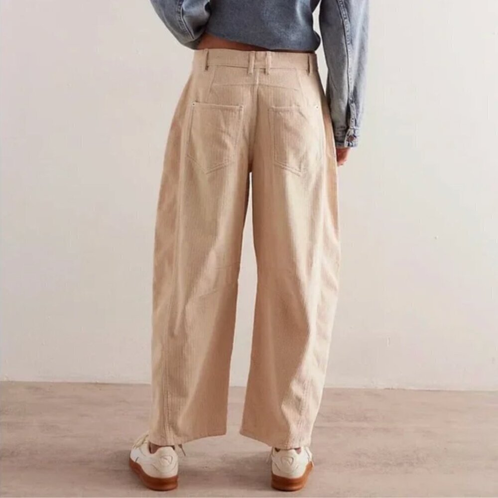 NEW Free People Good Luck Barrel Cords Button Fly Corduroy Pants - Picture 3 of 12